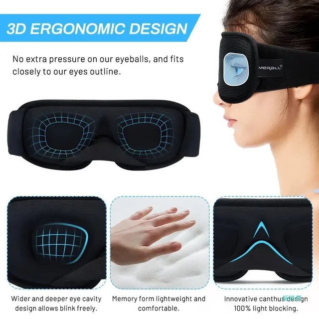 3D Sleeping Mask Block Out Light Sleep Mask For Eyes Soft Sleeping Aid Eye Mask for Travel Eyeshade Night Breathable Slaapmasker 3