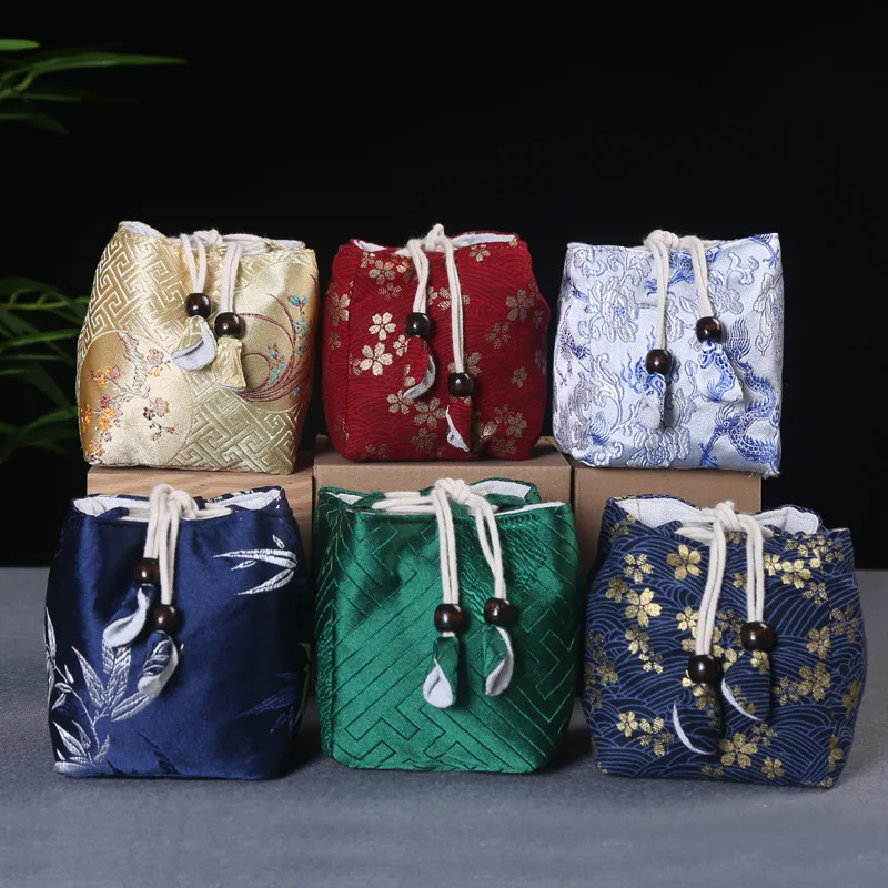 Chinese Style Cotton Linen Storage Bag Travel Tea Set Tea Cup Teapot Portable Bag Sorting Ceremony Accessories ZD45