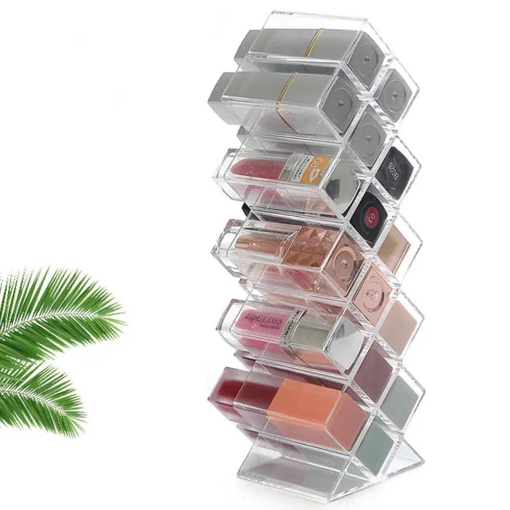 16 Grid Makeup Display Lipstick Astand Case Tower Cosmetic Organizer