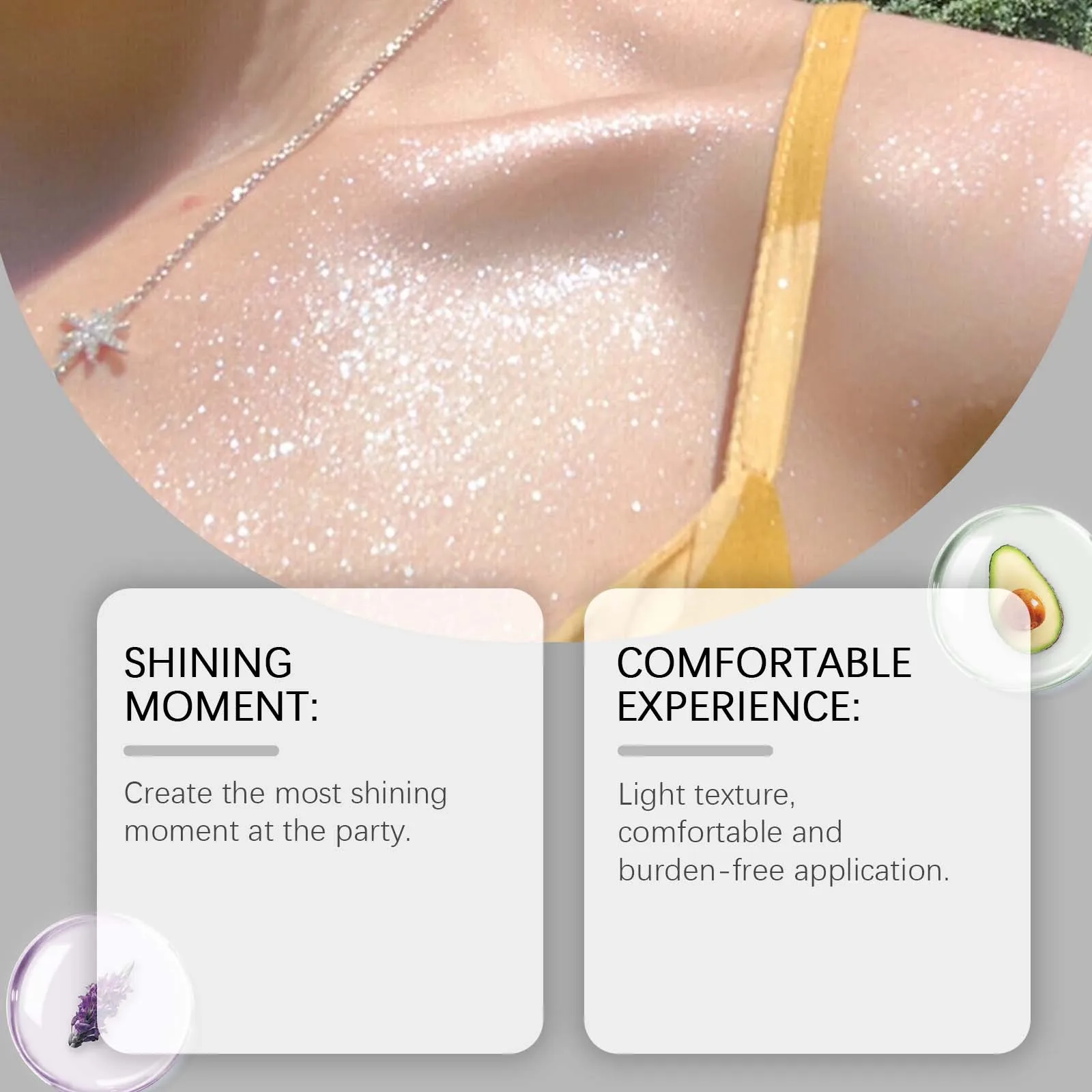 EELHOPE Silver Party Body Glitter Oil Party Focus Silver Shine Adds Attractive Brilliance Brightening Oil Festival Makeup 2