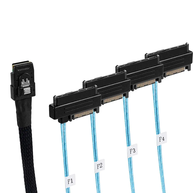 GINTOOYUN Mini SAS Kabel - SFF-8087 Auf 4x SFF-8482 Mit SATA Power