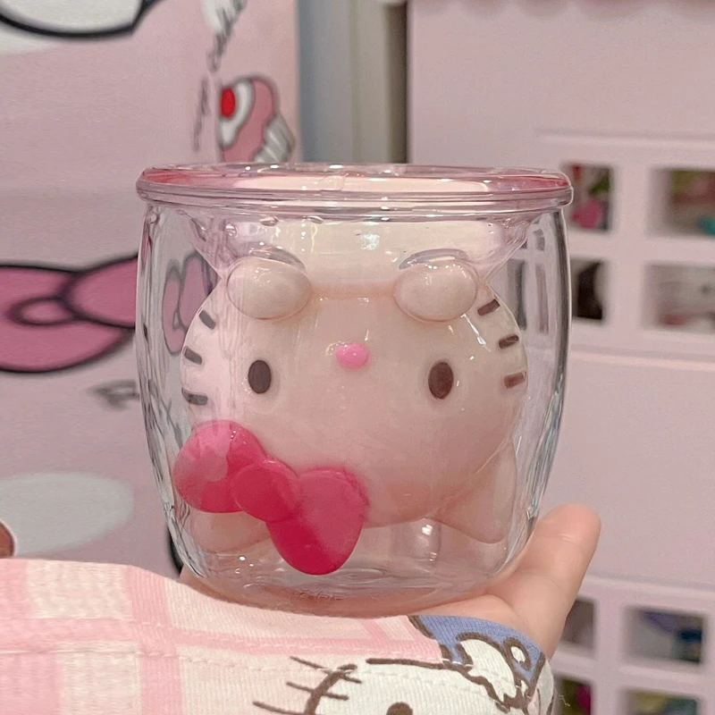 Cute Hello Kitty Double Wall Water Bottle Cartoon Threedimensional