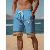 Swirl Marks Pattern Swim Trunks For Men Ethnic 3D Print Short Pants Summer Casual Breathable Fitness Street Loose Beach Shorts 3