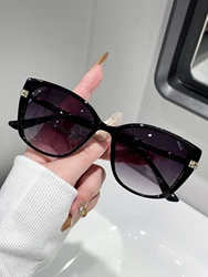 Unisex Fashion Cat Eye Glasses with Unique Arm Design (Black)