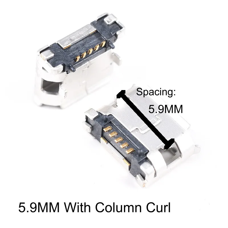 Micro 5pin Connector Socket Micor Usb Flat Female Full SMT Mini Micro USB Connector Jack Charging port Data transmission 8PCS micro usb connector