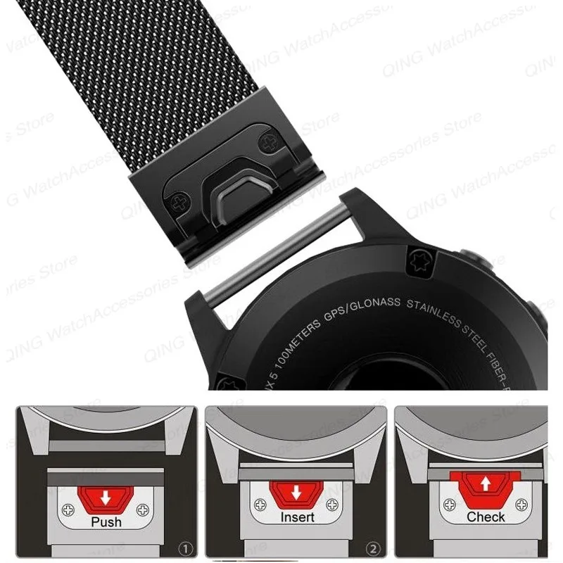 Premium Metal Quick-Fit Watch Strap Adapters (2-Pack) - 20/22/26mm