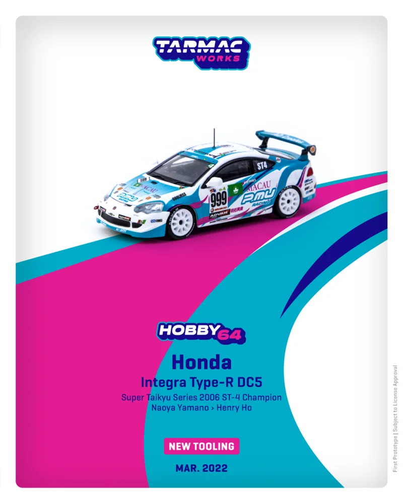 

Tarmac работает 1:64 Honda Integra Type-R DC5 Super Taikyu Series 2006 фотолитые модели автомобилей Коллекция миниатюрных моделей