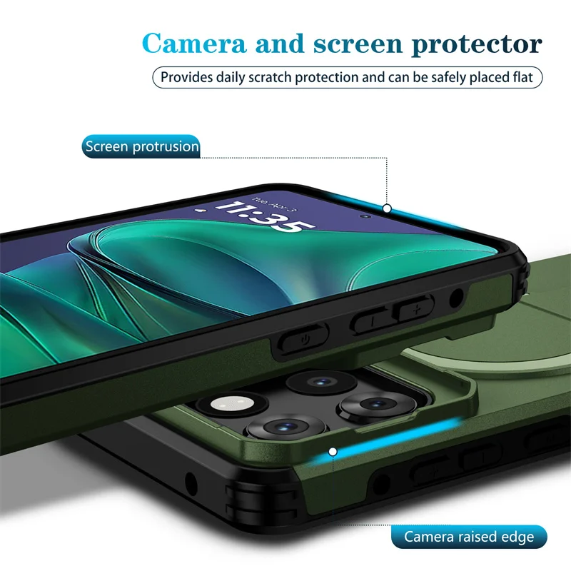 Armor Shockproof Case with Magnetic Charging and Foldable Stand