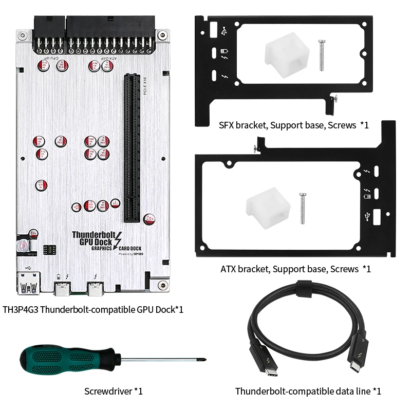 Th3p4g3 thunderbolt gpuドック、ラップトップ用pcie