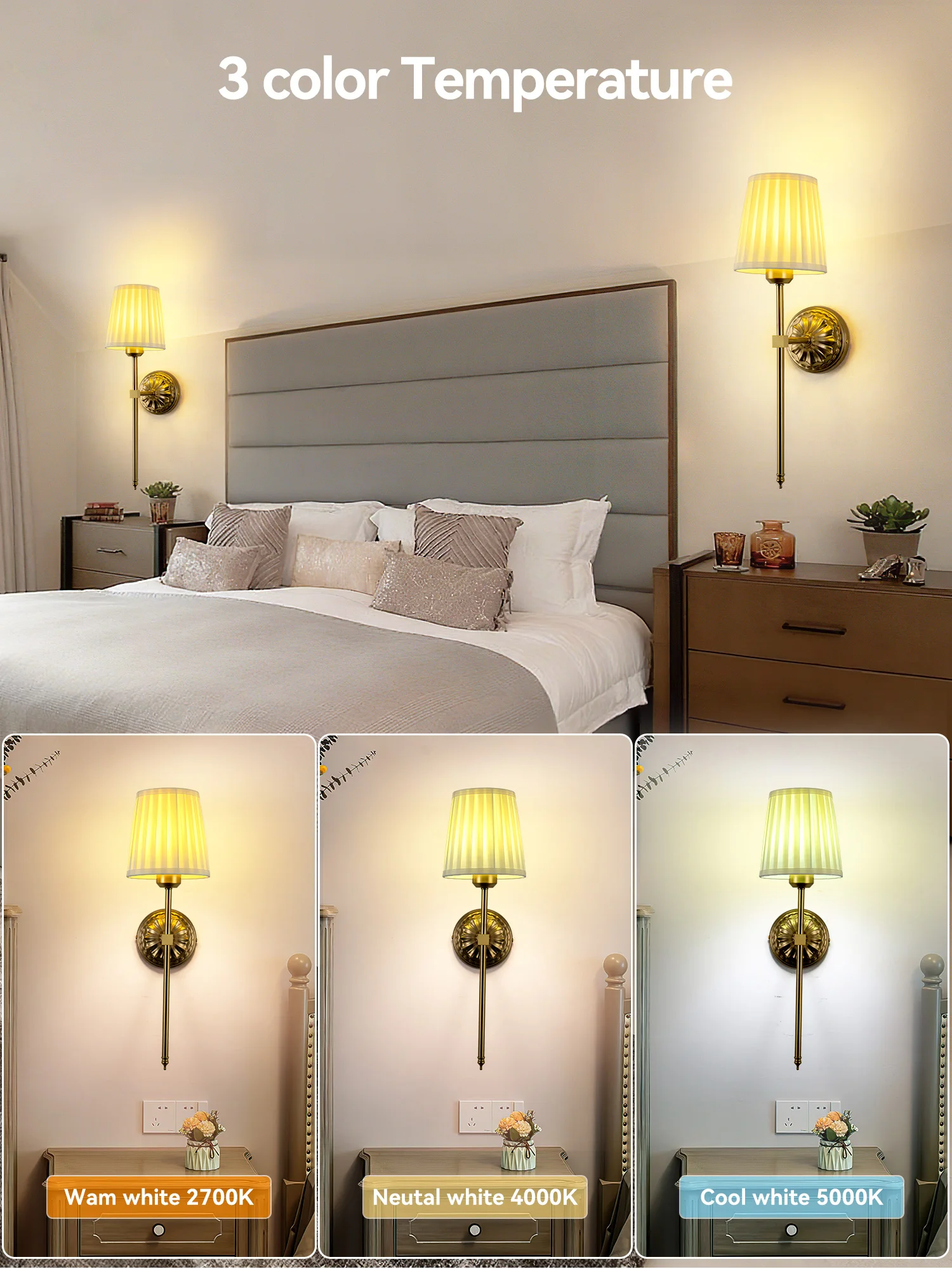 مصباح جداري لاسلكي LED بتحكم