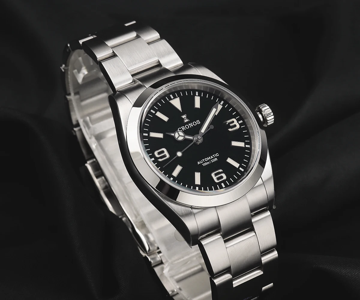 Cronos L6030M Mechanical Watch NH35 Automatic Movement Sapphire Glass 10Bar Waterproof BGW9 Luminous 39mm Vintage Watches 4