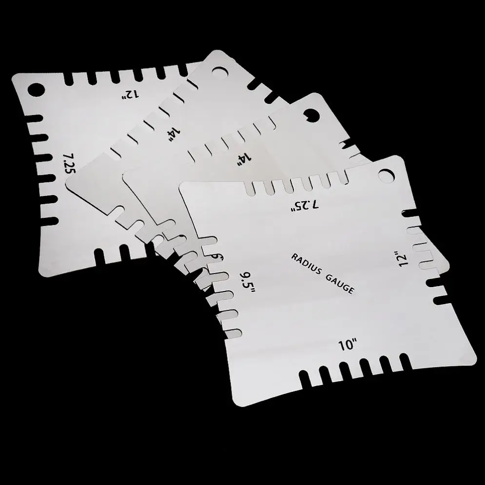 Guitar Notched Radius Gauges for Measuring Fingerboard Radius Guitar Neck Fretboard Ruler 4pcs guitar radius gauges