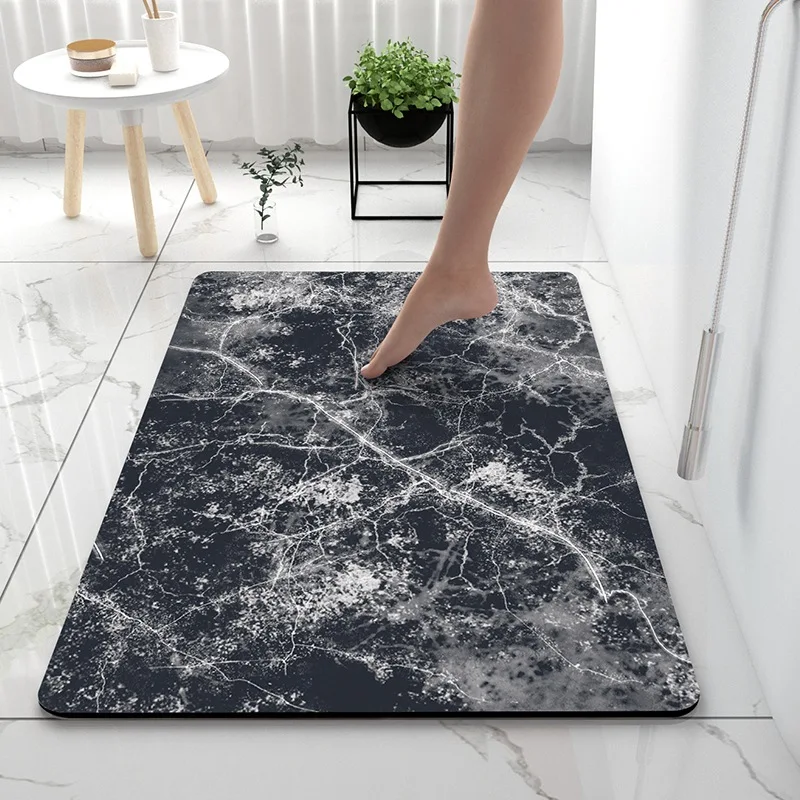 

Marble Texture Pattern Bathroom Mat Diatom Mud Doormat Nordic Style Quick Drying Foot Pad New Home Decoration Leisure Area Rugs