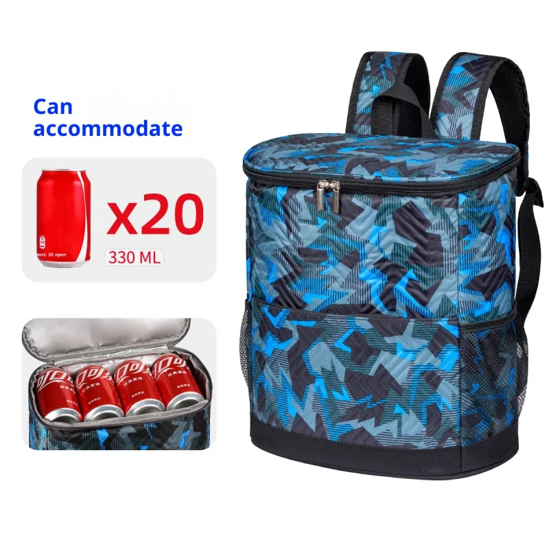 New Arrival Printed Double Shoulder Insulated Bag Big Capacity Outdoor Thermal Keep Warm and Cold Pack