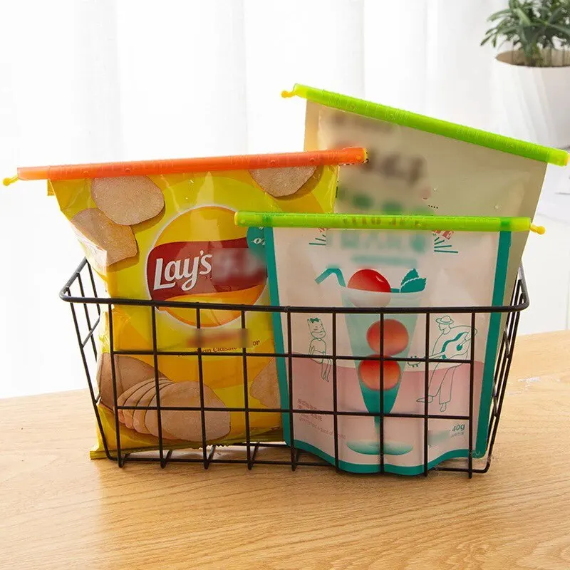 Bag Clips 15Pcs Set Bag Clips Food Snack Bags Portable Sealing Container Fresh-Keeping Sealer Clamp Rod Storage Bag Moisture-proof Clip