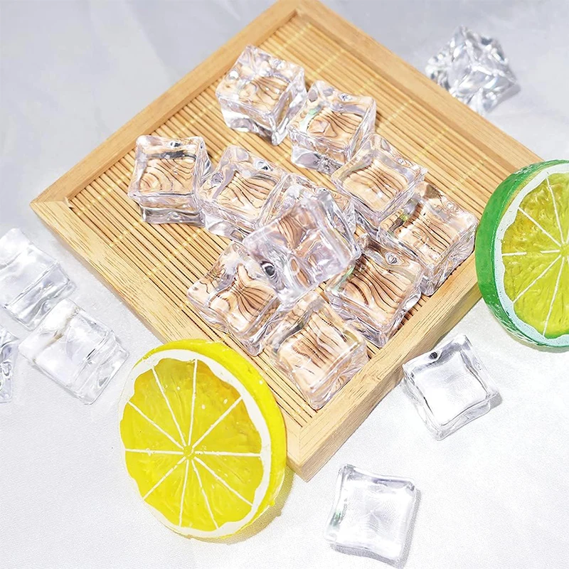 Photography Props Artificial Ice Cubes Acrylic Fake Crystal Cubes Drinks Whiskey Beer Display Wedding Bar Party Decor 8/10/25pcs handheld photo props