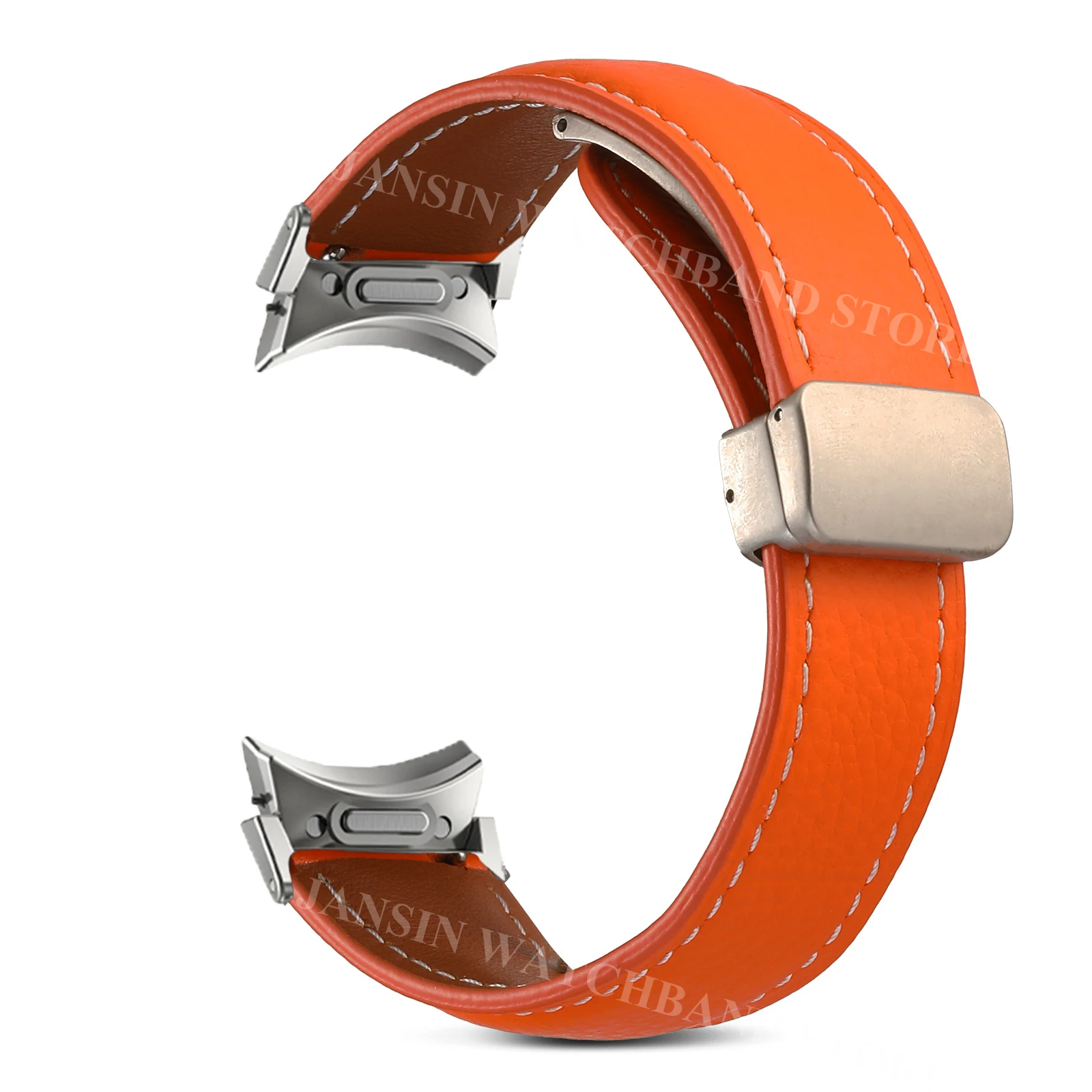 Seamless Leather Magnetic Buckle Watch Strap