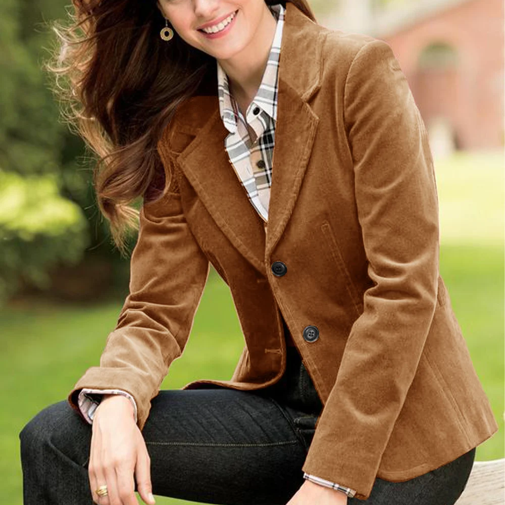 Luxury Blazers for Women Suede Single Breasted Elegant Stylish Women's Blazer Elegant Casual Tailor Made to Order Woman Clothing