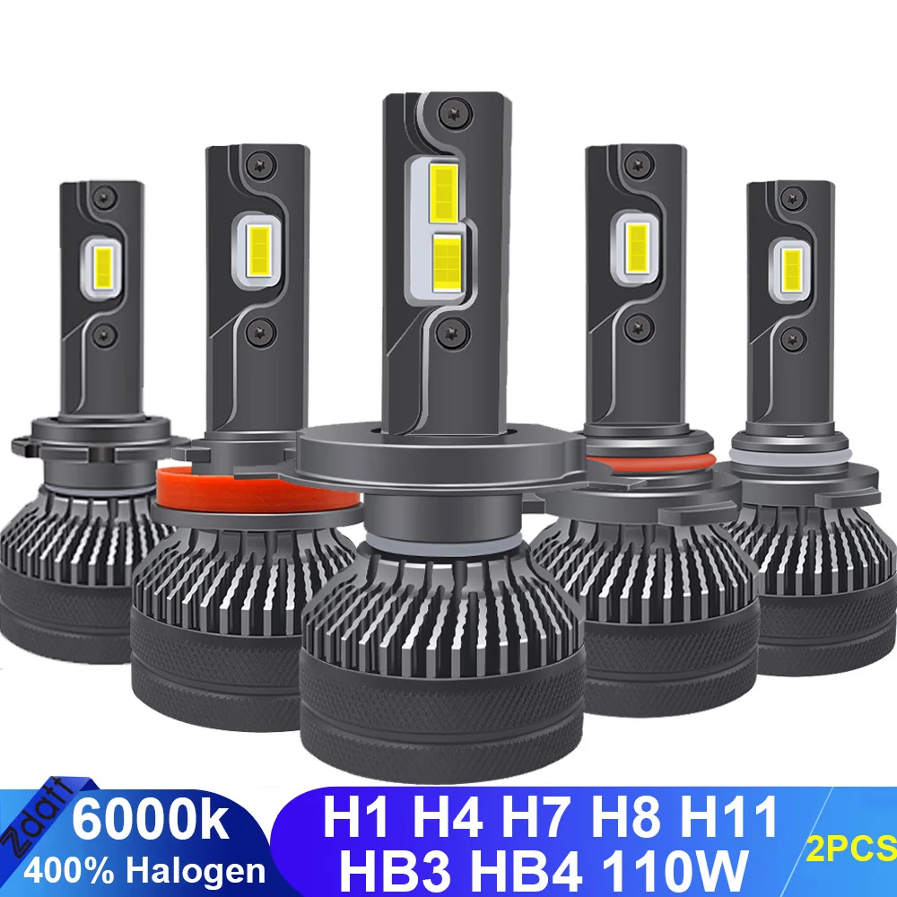 

Zdatt H7 LED Canbus H11 H4 H1 HB3 9005 HB4 9006 H8 LED Car Headlight Bulbs Auto Fog Light Motorcycle 6000K 50000LM 110W