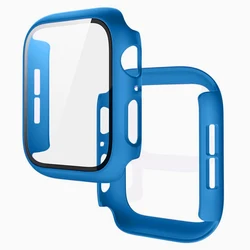 Enhanced Protective PC Case with Tempered Screen Protector - 41mm Series 7 8 9 (Diamond blue)