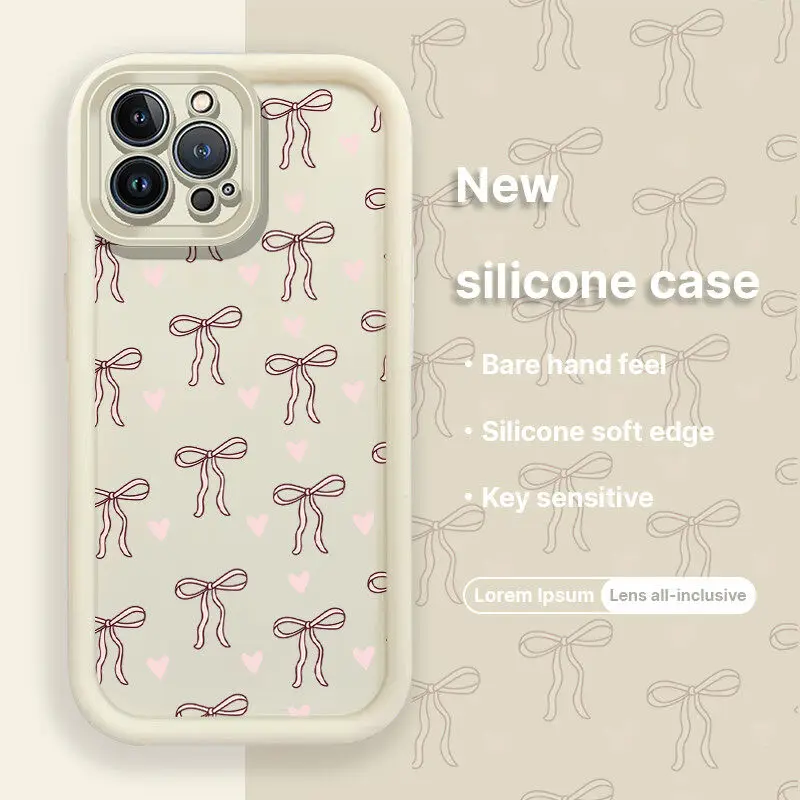 Love Heart 3D Pink Bow Phone Case