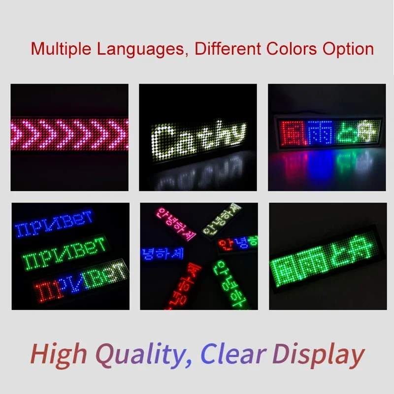 Luminous Led Name Plate Shopping Guide Badge LED Magnetic Badge Plate Bluetooth APP Programmable Scrolling Messages Tag