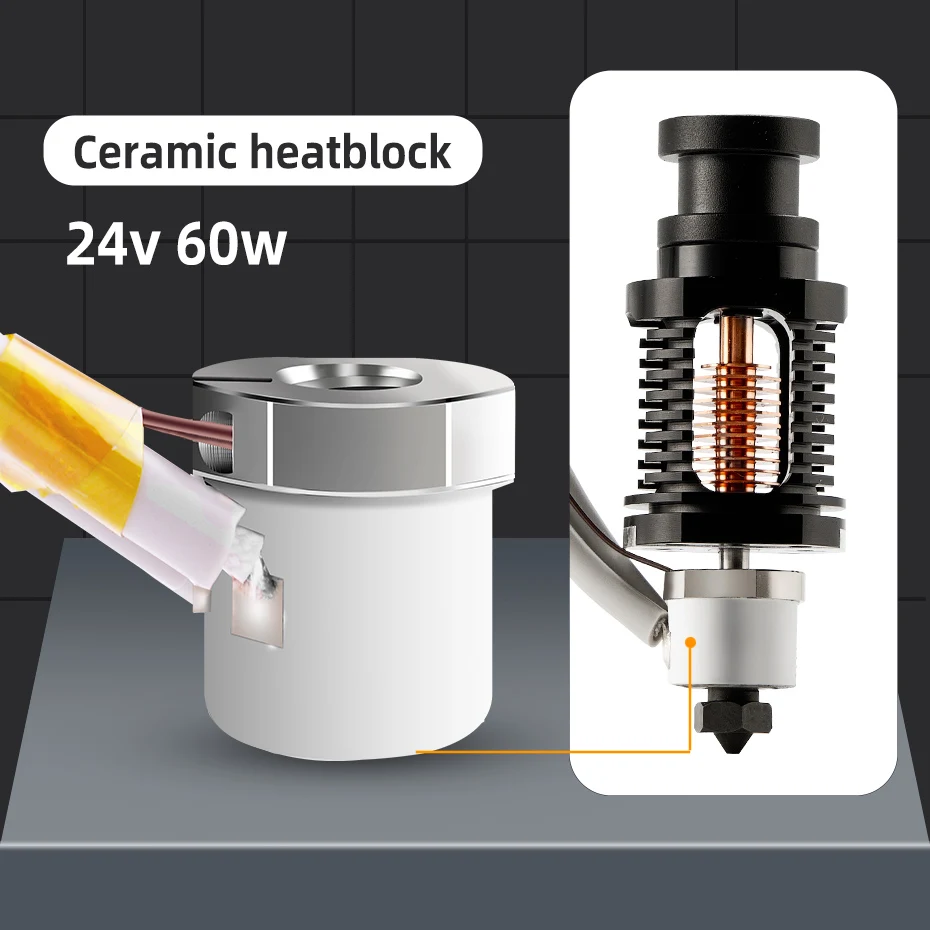 24V60WCeramicHeatingCoreHotendwith104NTThermistorKit