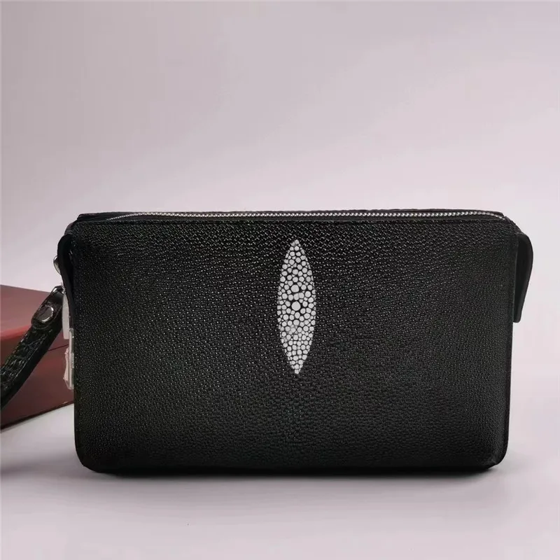 Authentic Stingray Skin Passcode Closure Men's Clutch Bag Genuine Exotic  Leather Male Small ZIP Wristlets Purse Card Holders - AliExpress