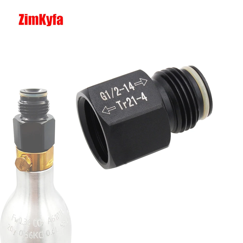CO2 Convertor Female Tr21-4 to Male G1/2-14 for Sodastream Cylinder to ASA Tank Adapter bykski b dpj 10 g1 4 to g1 4 extender 15mm fitting adapter water cooling adaptors female to female double sided thread