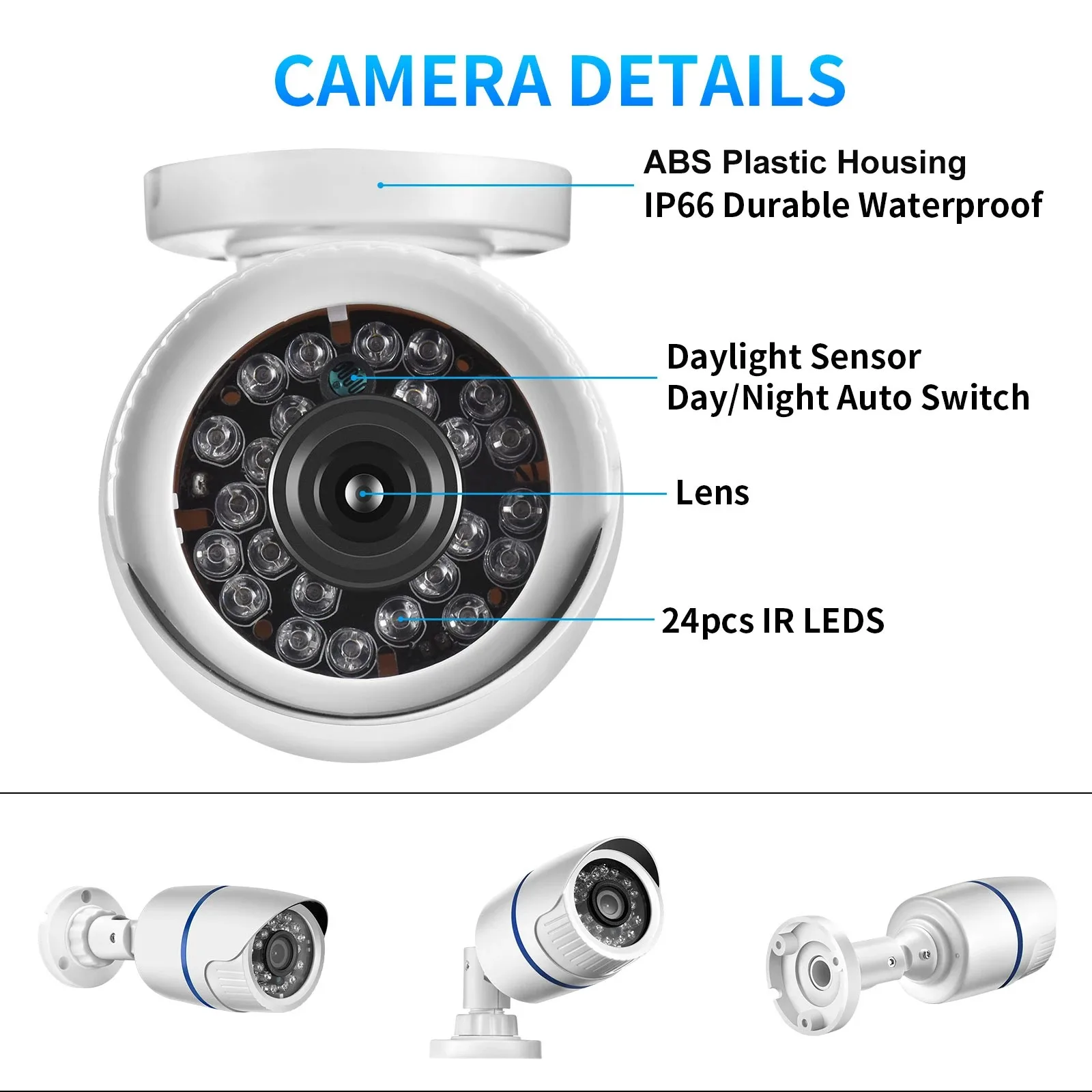 Gadinan Outdoor AHD 5MP DVR Security Surveillance Camera Home Analog High Definition IR Night Vision 5MP Waterproof Camera 6