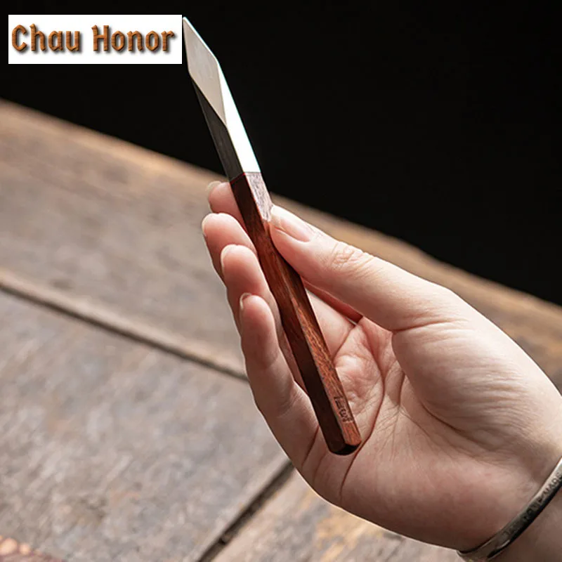 Retro Solid Wood Tea Knife Tea Needle Damascus Tea Cone Hand Prying Tea Hammer Tool Puer Tea Cake Tea Opener Tea Set Accessories