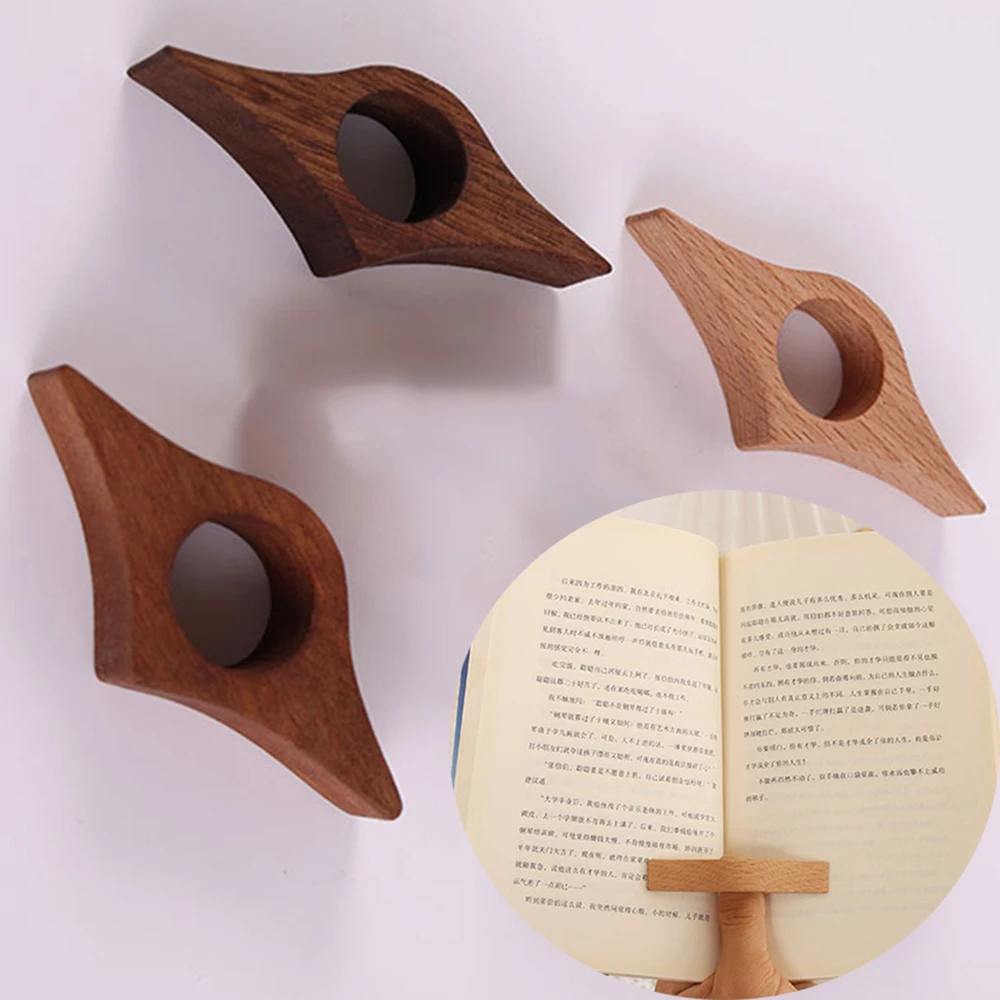 Thumb Book Support Creative Wood Book Page Holder Convenient Expander Robust Reading Aid Wood School Supply book holder