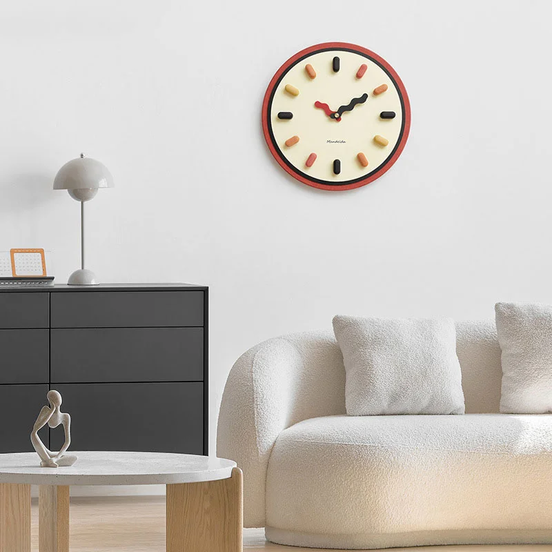 

Nordic Acrylic Wall Clock Punch-free Creative Minimalist Round Hanging Clock Luxury Living Room Bedroom Modern Home Decoration