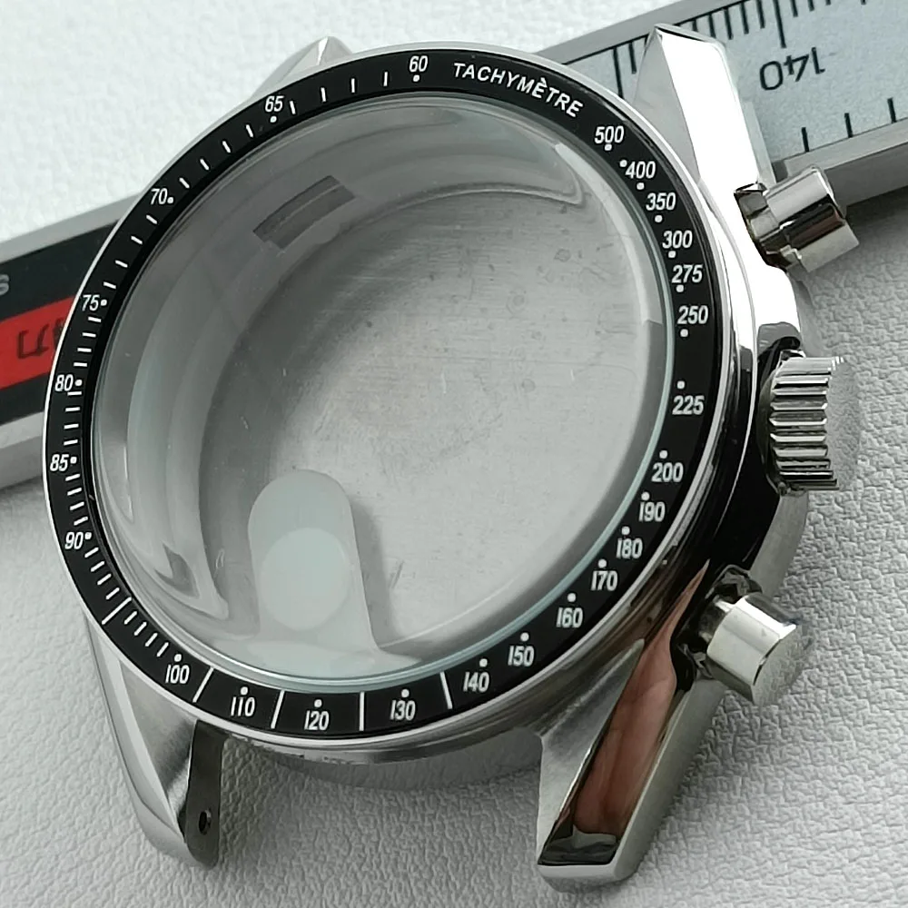 Watch stainless steel moon back cover Case FIT VK63 movement 39.7mm Case watch accessories suitable for 20mm strap watches