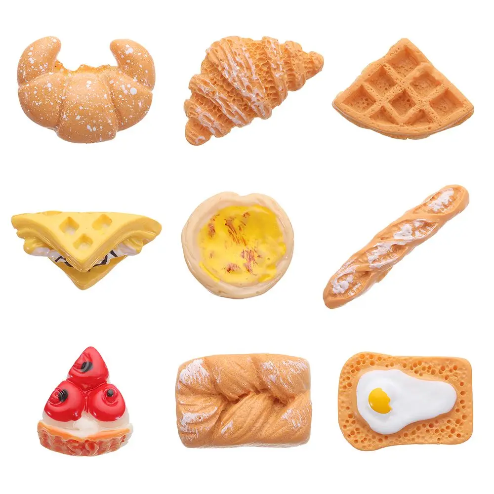 Mini Resin Bread Dollhouse Accessories for DIY Jewelry Making