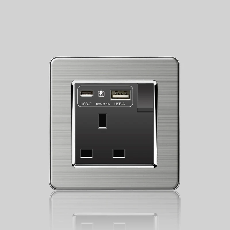 1Gang 13A USB C 18W