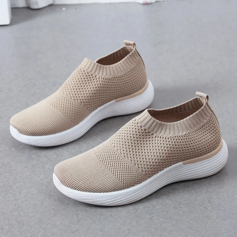 Crestar Women Casual Sports Shoes Outdoor Slip On Lightweight Runing Shoes Breathable Hollowing Mesh Sneakers Leisure Flat Shoes 2