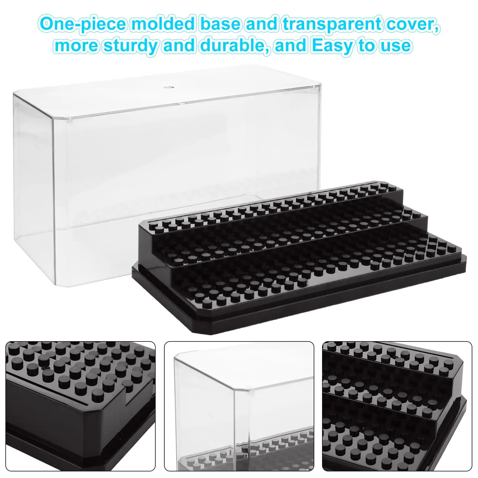 Acrylic Minifigures Display Case, Stackable and Dustproof Building Block Display Box for Lego Action Figure Toys Storage 4