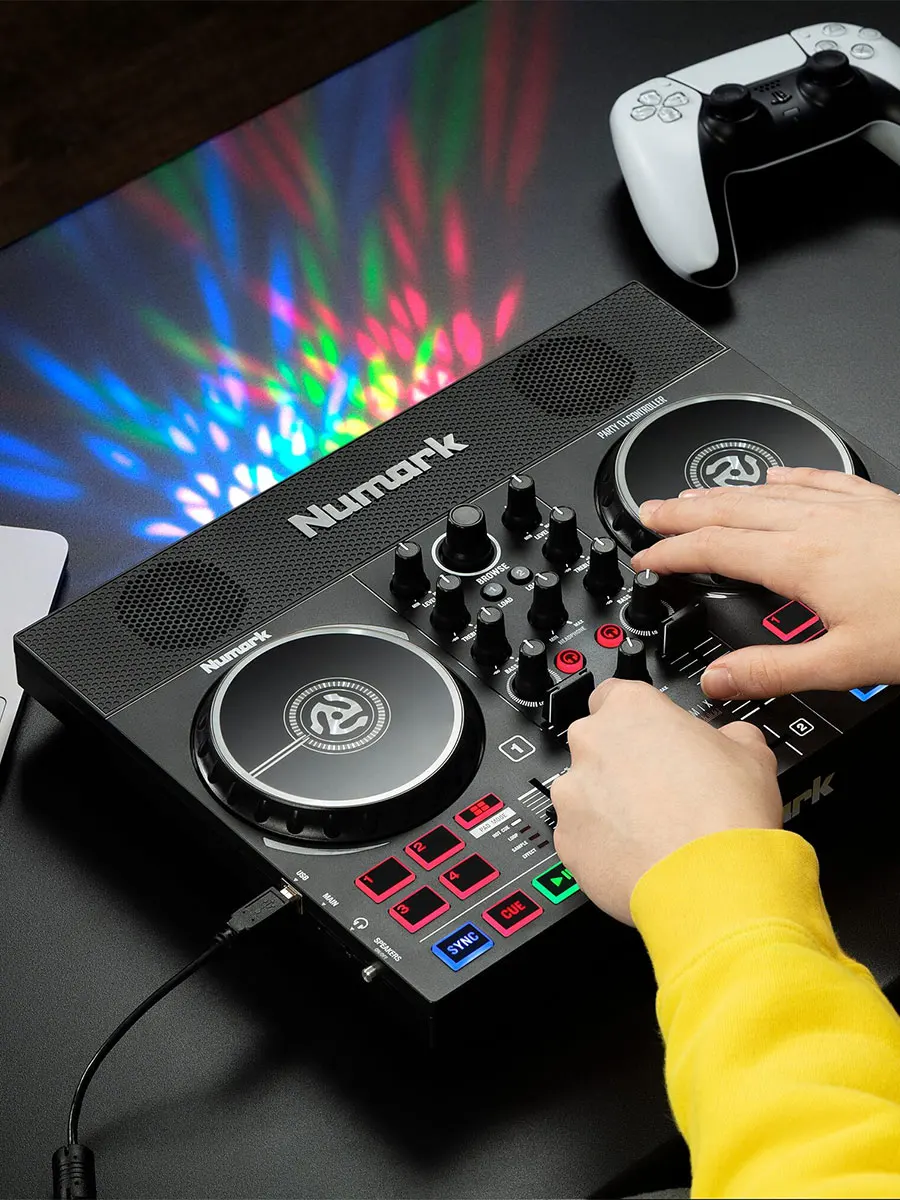 Numark 오픈 코드 Partymix2 II 라이브 DJ 조명 미니 디스크 메이커, 휴대용 컨트롤러, 무료 소프트웨어