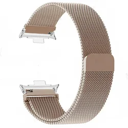 Magnetic Loop Stainless Steel Bracelet Watchband Strap Accessories for Mi Band 8 Pro (Rose Gold)