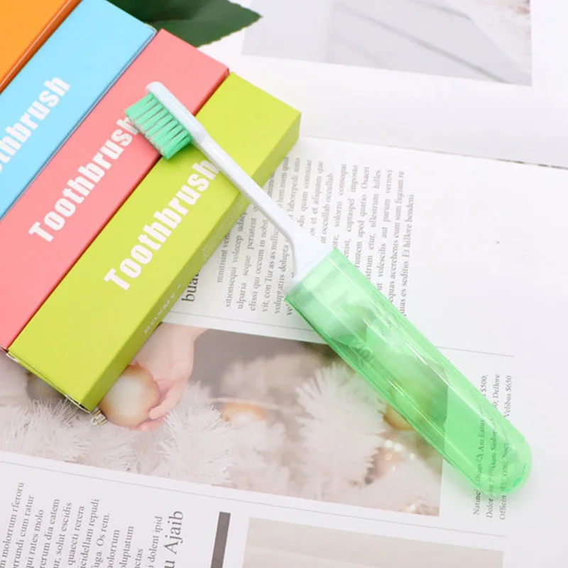 1Pc Travel Portable Folding Toothbrush Super Soft Bristle Toothbrush Fold Travel Camping Hiking Outdoor Easy To Take Teethbrush