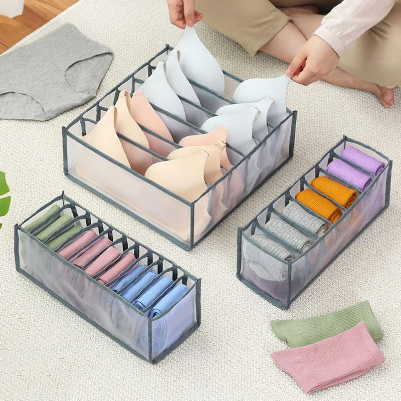 Underwear Bra Storage Boxes Sock Panties Knickers Foldable Mesh Case