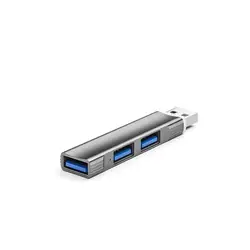Mini Hub de aluminio con 3 puertos USB 3,0, extensión de concentrador USB 2,0, estación de adaptador USB ultrafino, concentrador de datos portátil, divisor USB