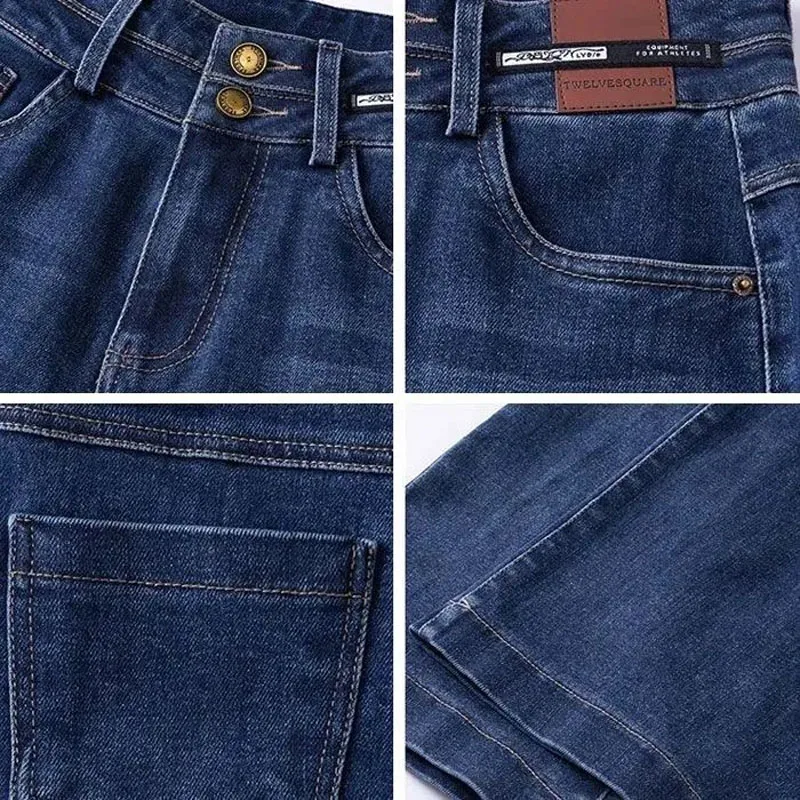 Women's Clothing Fashion Simplicity High Waist Jeans 2023 Spring Autumn All-match Button Vintage Wide Leg Denim Pants for Female