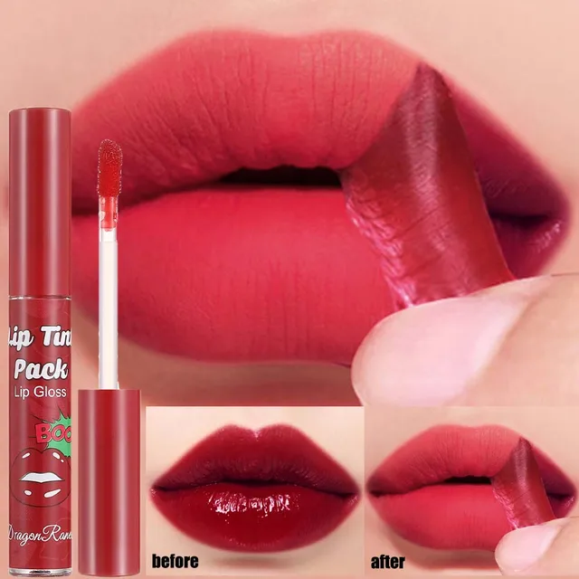 Peel Off Rose Red Lip gloss Lip Outline Contour Tattoo Lip Stain Waterproof Transfer Resistant Tear Off Peel Off Lipstick Makeup