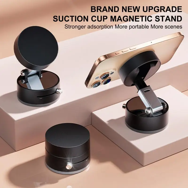 Double Sided Suction Cup Magnetic Phone Holder Car Mount Folding Storage Vacuum Suction Phone Holder For iphone HUAWEI Samsung