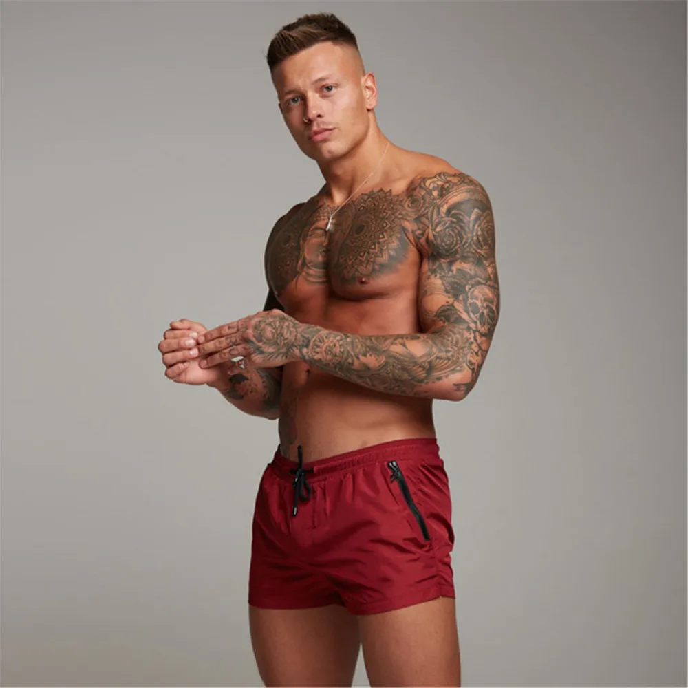 

New Men's Beachwear Sports Shorts Quick-Dry Running Training Pants with Inner Lining
