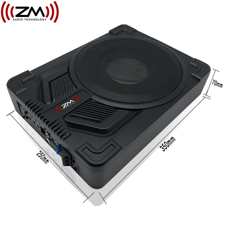 1000W 10" Slim Under Seat Car Subwoofer With APP Control & LED Lights - Built-in Amp For Car/Truck/SUV
