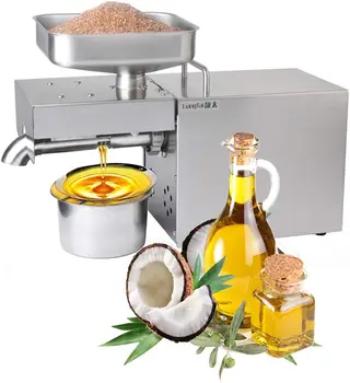 Kitchen Oil Press Machine Electric Automatic Oil Press Extractor Organic Oil Expeller Commercial Grade1500W