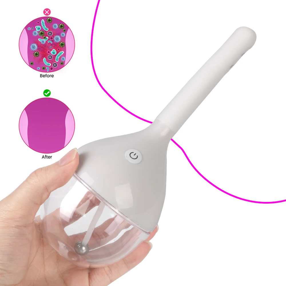 and Anal  Cleaner Electric Enema Irrigator Anal Douche Bulb Design Enema Cleaning Container Sex Toys_voghion.com